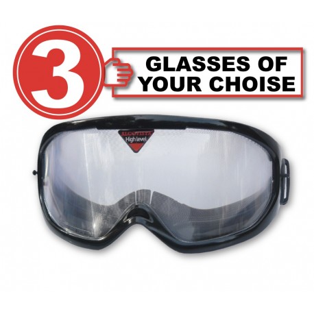 Pack with 3 simaultion glasses